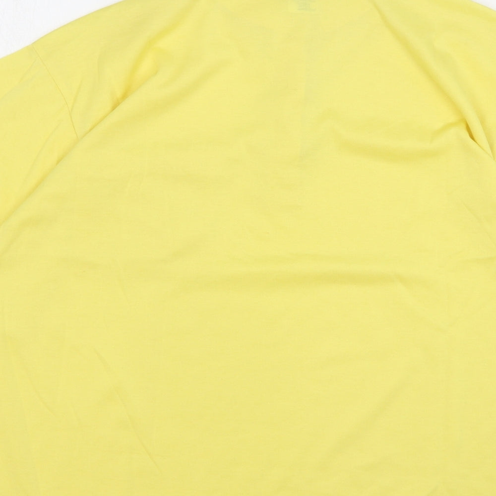 Womens UK Size 16 C&A Yellow Basic Polo