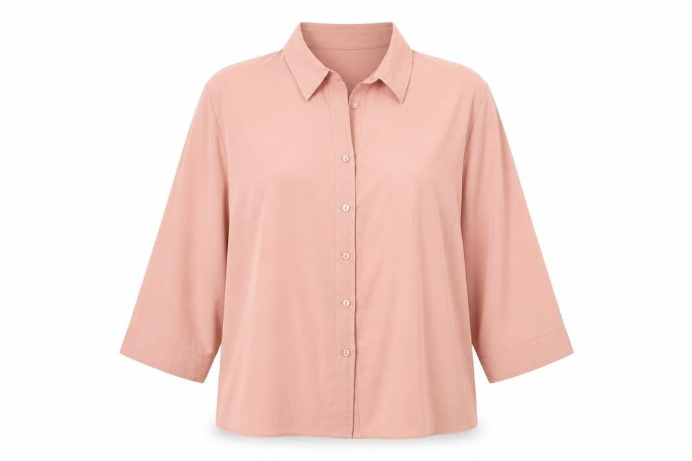 Womens UK Size 20 Bonmarché Pink Basic Button-Up
