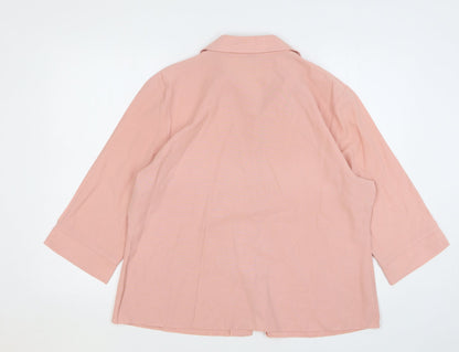Womens UK Size 20 Bonmarché Pink Basic Button-Up