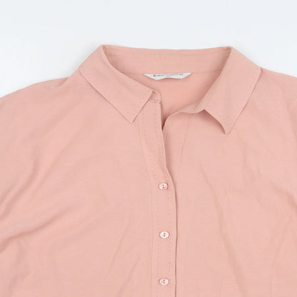 Womens UK Size 20 Bonmarché Pink Basic Button-Up