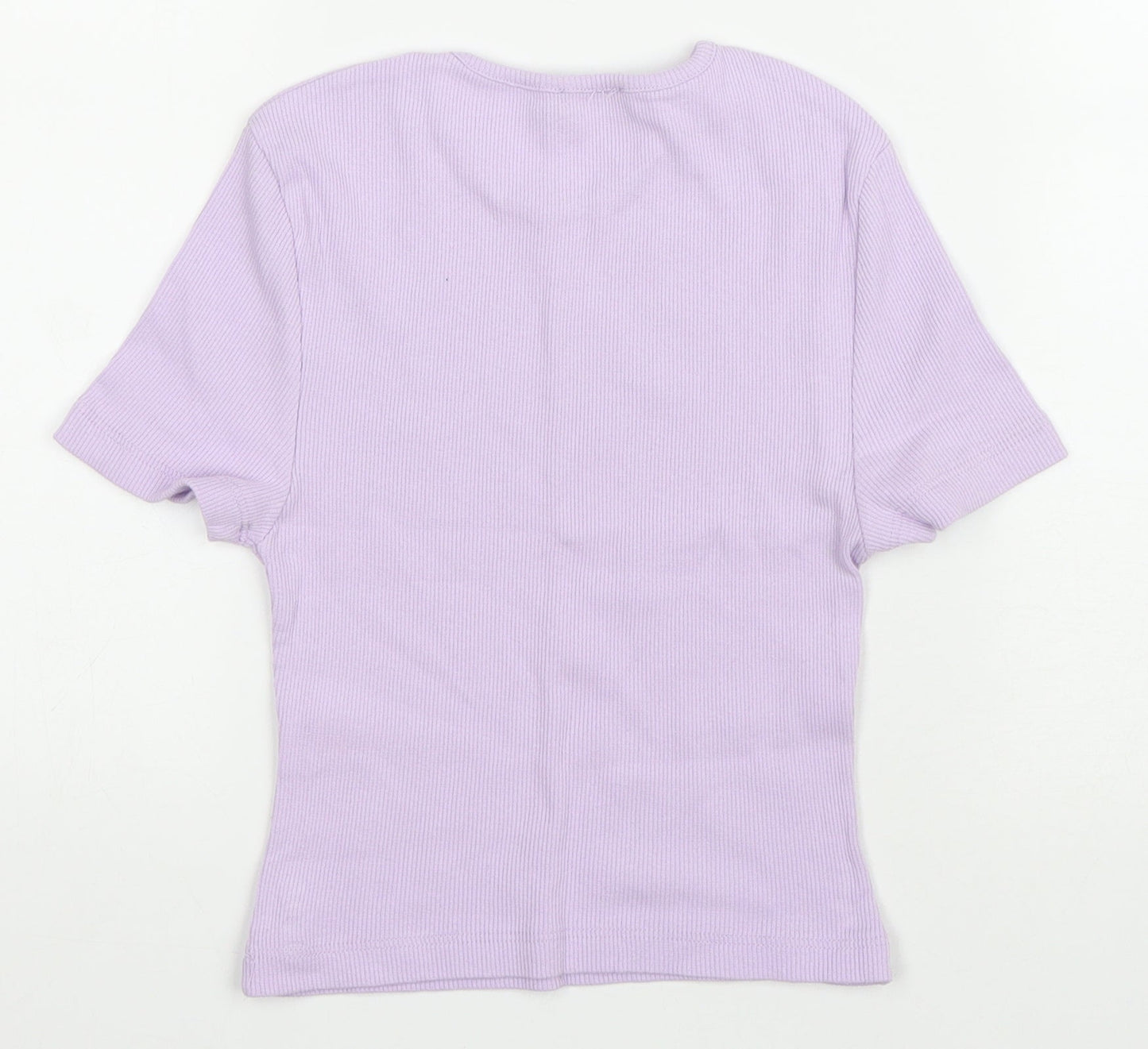 Womens UK Size S PRETTYLITTLETHING Purple Cropped T-Shirt
