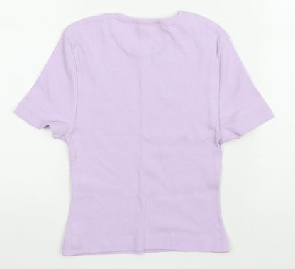 Womens UK Size S PRETTYLITTLETHING Purple Cropped T-Shirt