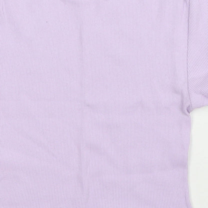 Womens UK Size S PRETTYLITTLETHING Purple Cropped T-Shirt