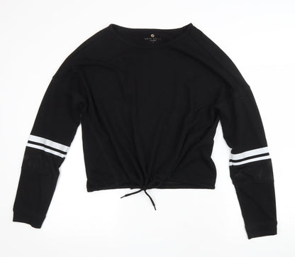 New Look Womens Black Polyester Pullover Sweatshirt Size L Drawstring