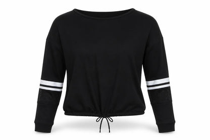 New Look Womens Black Polyester Pullover Sweatshirt Size L Drawstring