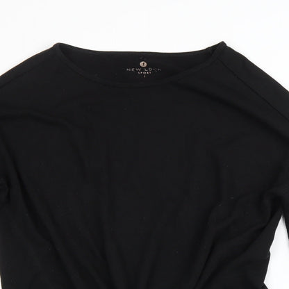 New Look Womens Black Polyester Pullover Sweatshirt Size L Drawstring