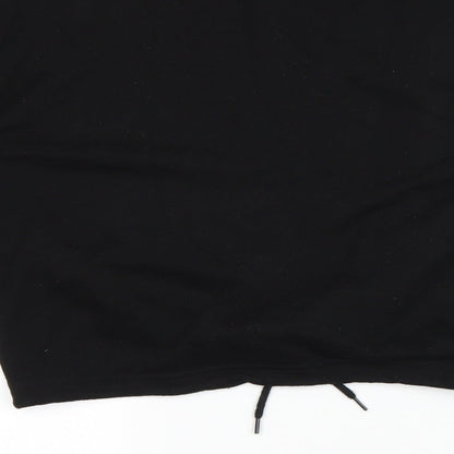 New Look Womens Black Polyester Pullover Sweatshirt Size L Drawstring