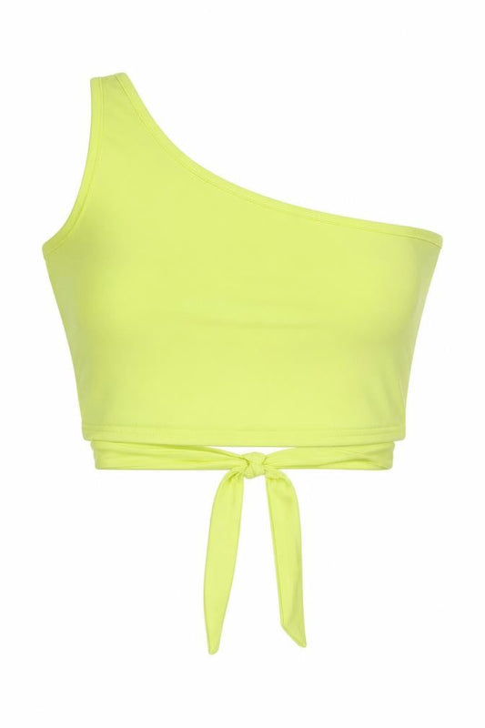 Womens UK Size 10 Miss Selfridge Yellow Cropped Tank