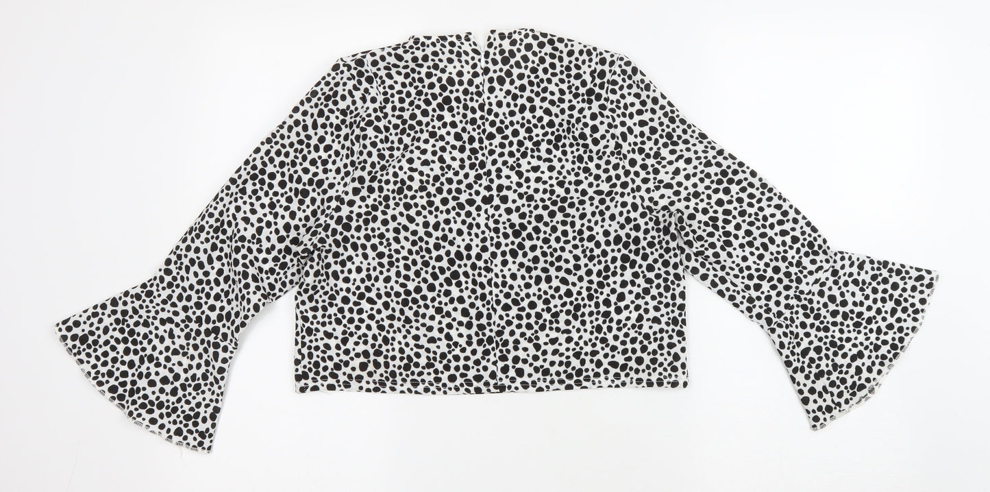 Womens UK Size 10 PRETTYLITTLETHING White Cropped T-Shirt