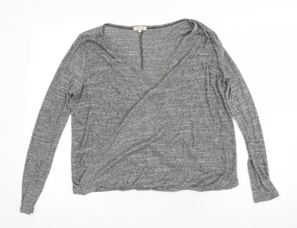 Womens UK Size 8 River Island Grey Wrap Jumper