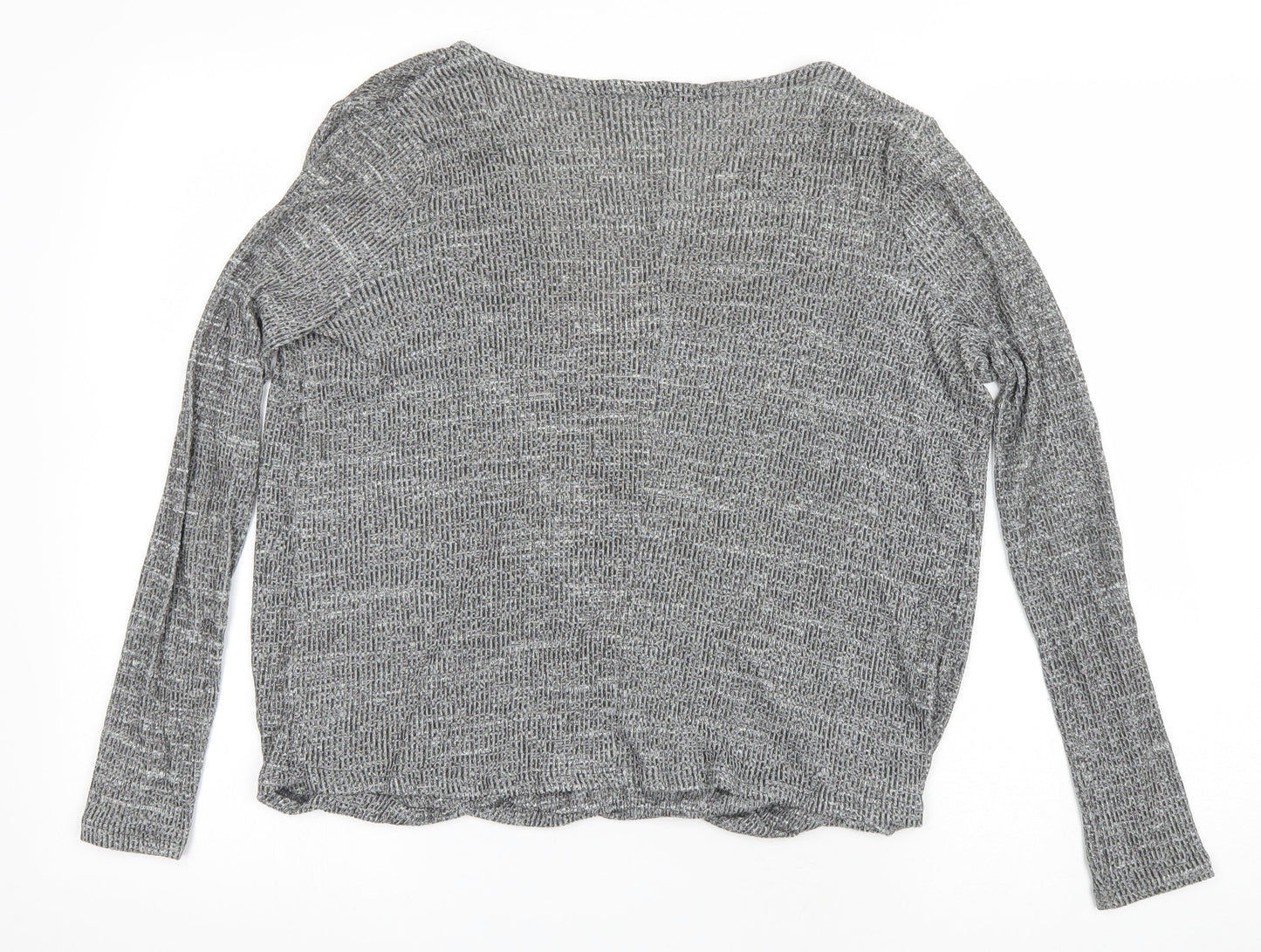 Womens UK Size 8 River Island Grey Wrap Jumper