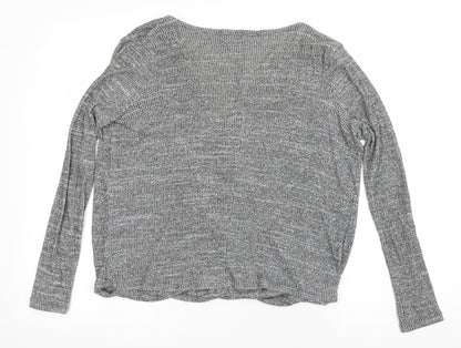Womens UK Size 8 River Island Grey Wrap Jumper