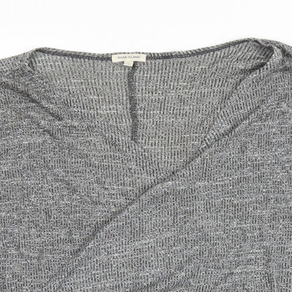 Womens UK Size 8 River Island Grey Wrap Jumper