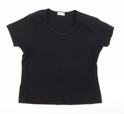 Womens UK Size L Bonmarché Black Basic T-Shirt