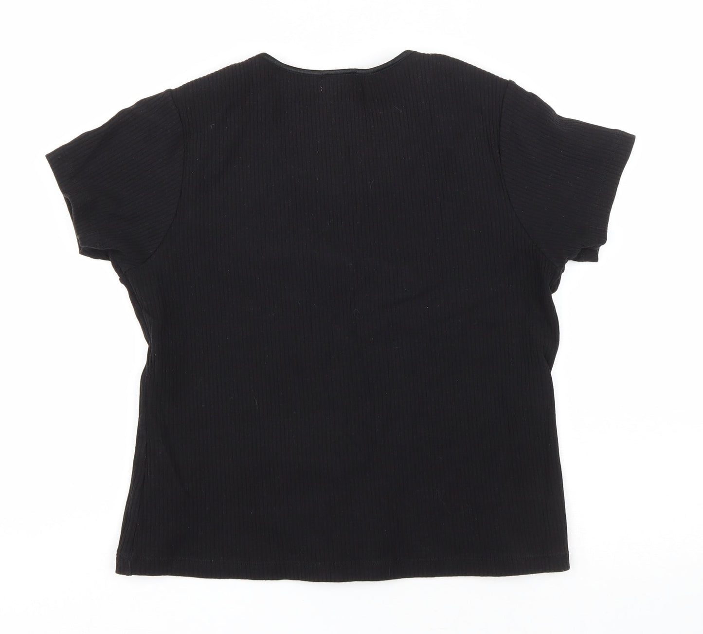 Womens UK Size L Bonmarché Black Basic T-Shirt