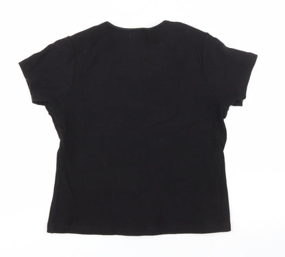 Womens UK Size L Bonmarché Black Basic T-Shirt