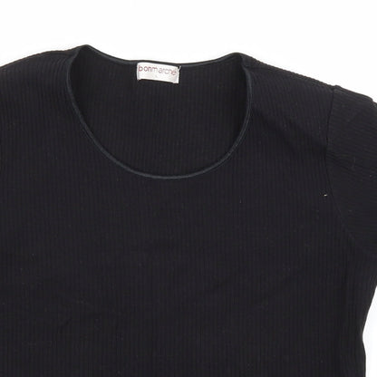 Womens UK Size L Bonmarché Black Basic T-Shirt