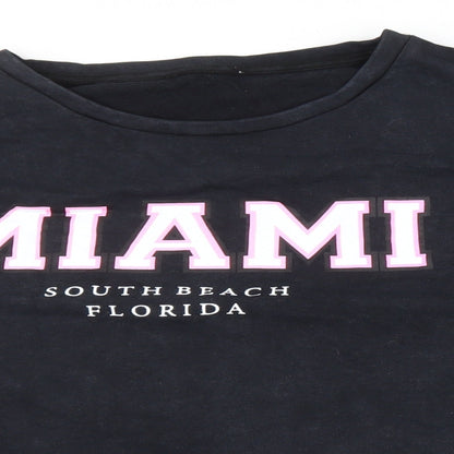 PEP & CO Womens Black Cotton Pullover Sweatshirt Size L Pullover - Miami