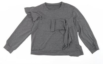 Womens UK Size M Preworn Grey Basic T-Shirt
