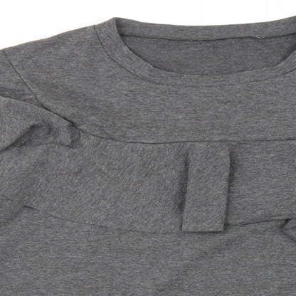 Womens UK Size M Preworn Grey Basic T-Shirt