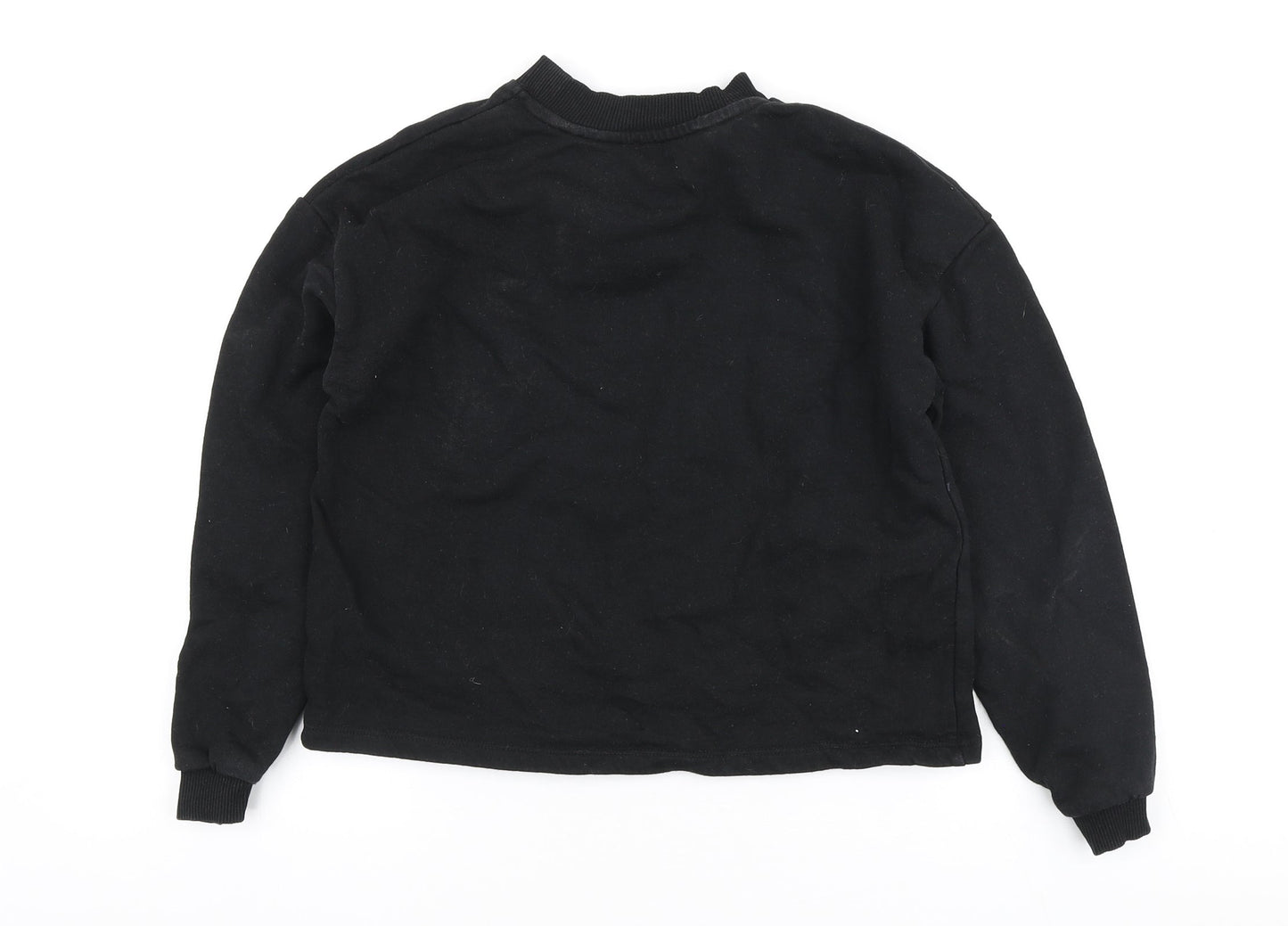 River Island Girls Black Polyester Pullover Sweatshirt Size 9-10 Years