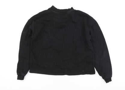 River Island Girls Black Polyester Pullover Sweatshirt Size 9-10 Years