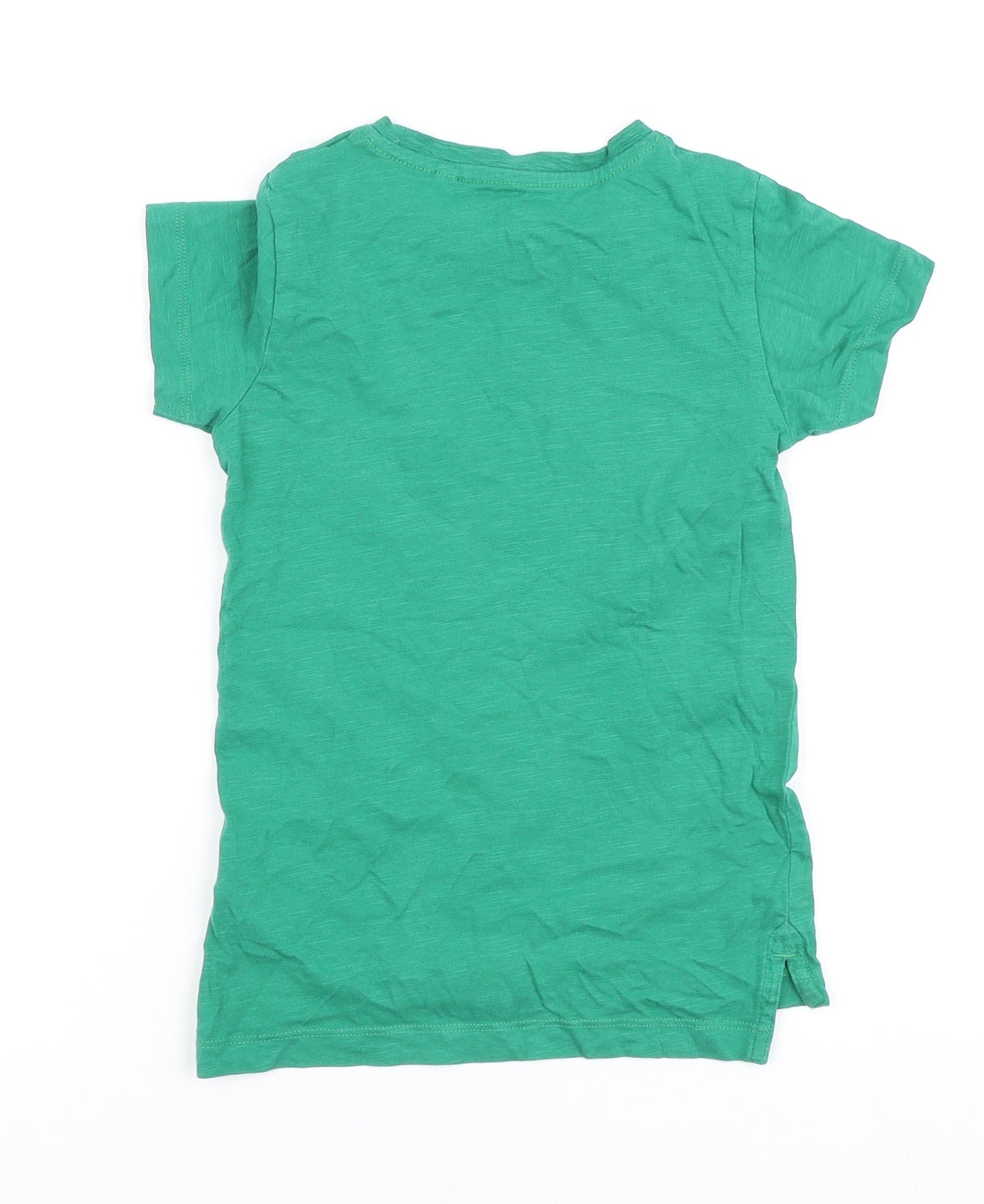 NEXT Boys Green Cotton Basic T-Shirt Size 4 Years Round Neck Pullover - Pocket Detail