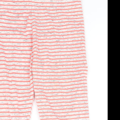 NEXT Girls Orange Striped Polyester Jegging Trousers Size 9 Months Regular