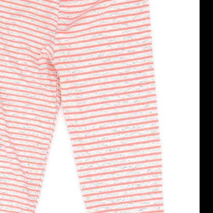 NEXT Girls Orange Striped Polyester Jegging Trousers Size 9 Months Regular