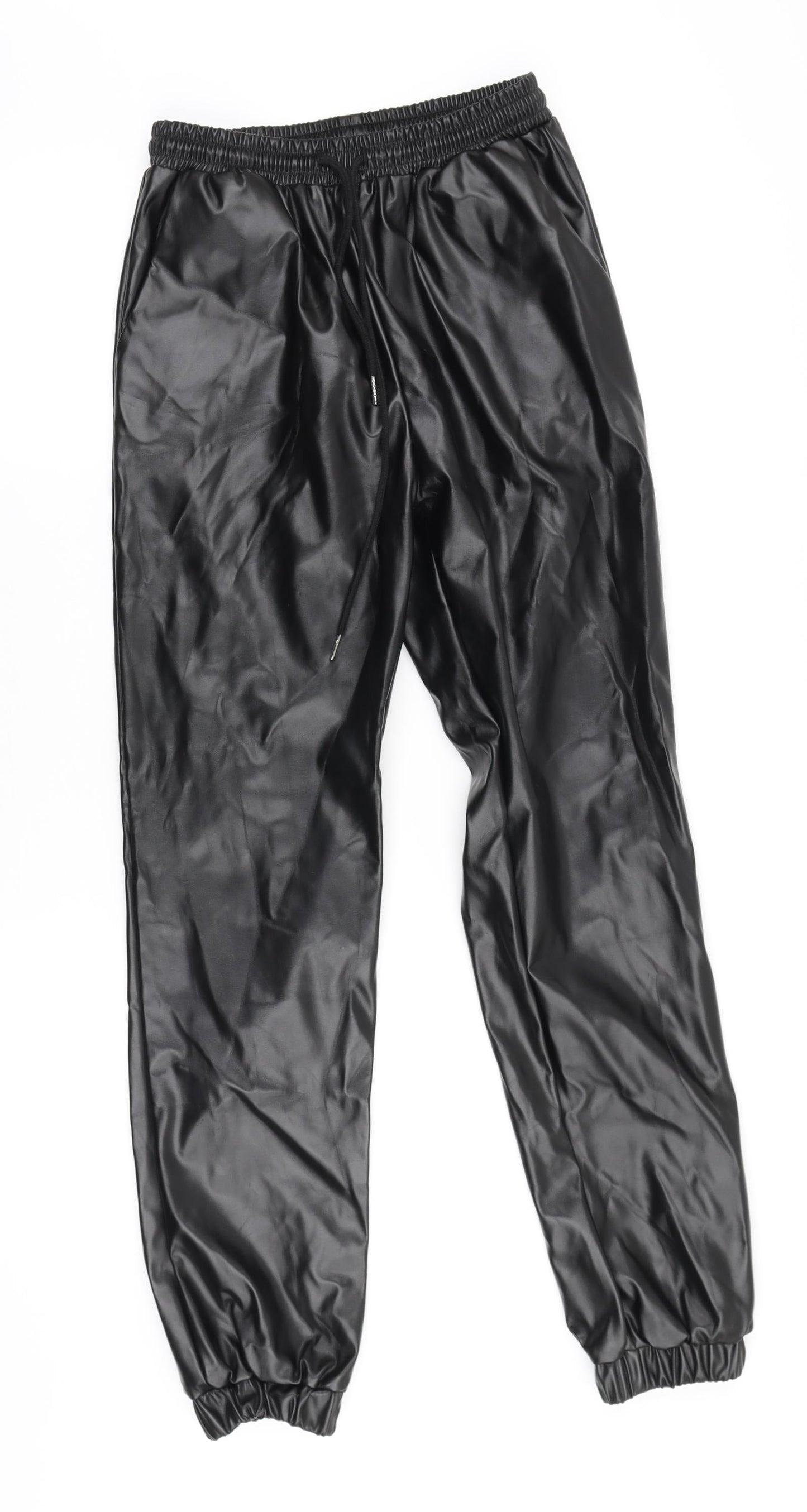 Womens UK Size 6 Missguided Regular Fit Jogger Black Trousers