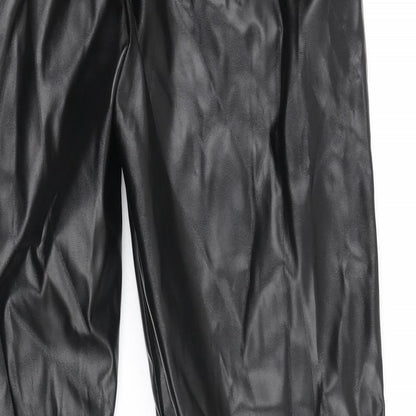 Womens UK Size 6 Missguided Regular Fit Jogger Black Trousers