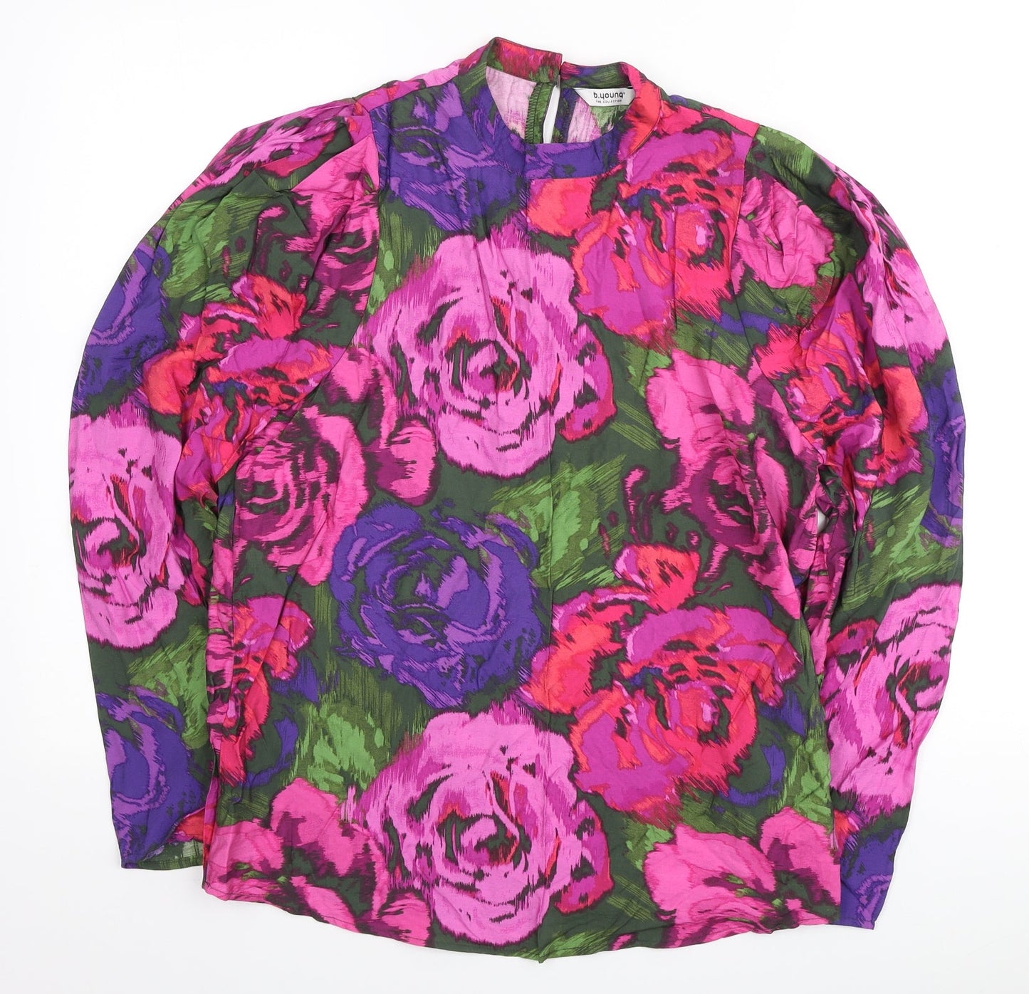 b.young Womens Multicoloured Floral Viscose Tunic Blouse Size XS Round Neck