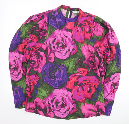 b.young Womens Multicoloured Floral Viscose Tunic Blouse Size XS Round Neck