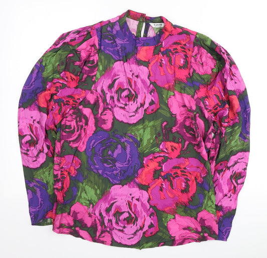 b.young Womens Multicoloured Floral Viscose Tunic Blouse Size XS Round Neck