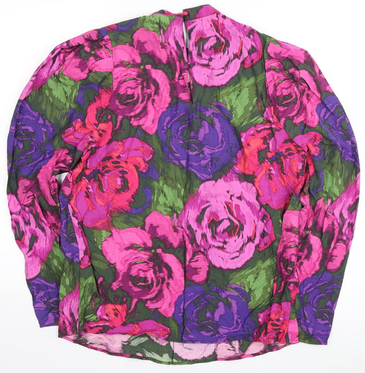 b.young Womens Multicoloured Floral Viscose Tunic Blouse Size XS Round Neck