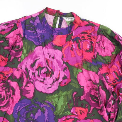 b.young Womens Multicoloured Floral Viscose Tunic Blouse Size XS Round Neck