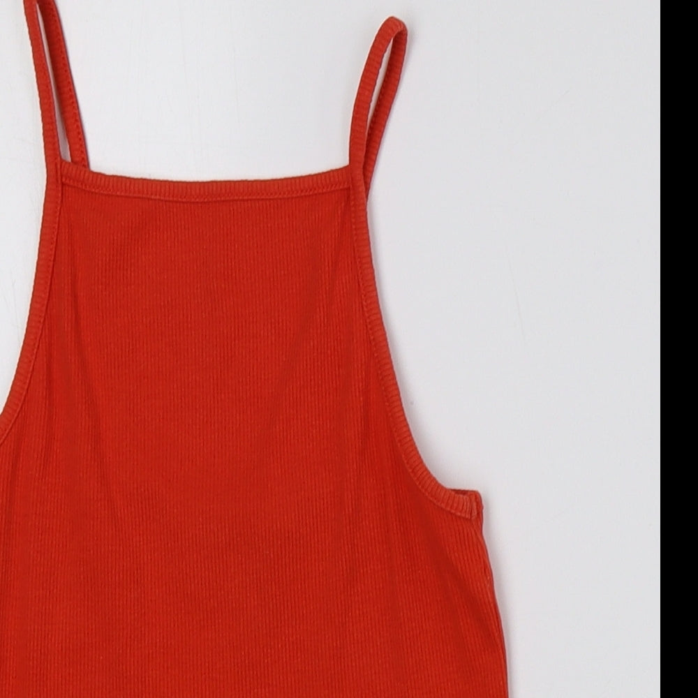 Womens UK Size 10 New Look Orange Cropped Tank