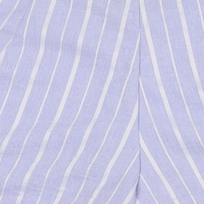 PRETTYLITTLETHING Womens Blue Striped 100% Polyester Hot Pants Shorts Size 12 Regular Zip