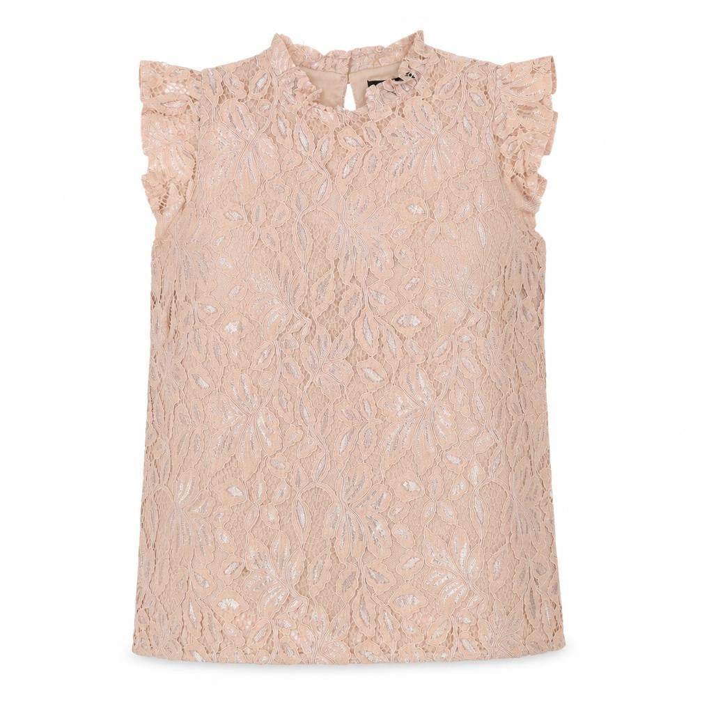 Atmosphere Womens Pink Floral Nylon Basic Tank Size 12 High Neck - Lace