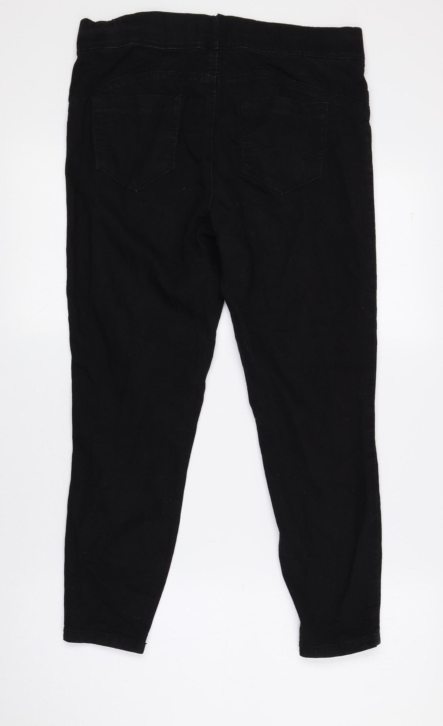 Denim & Co. Womens Black Cotton Capri Jeans Size 12 L23.5 in Regular