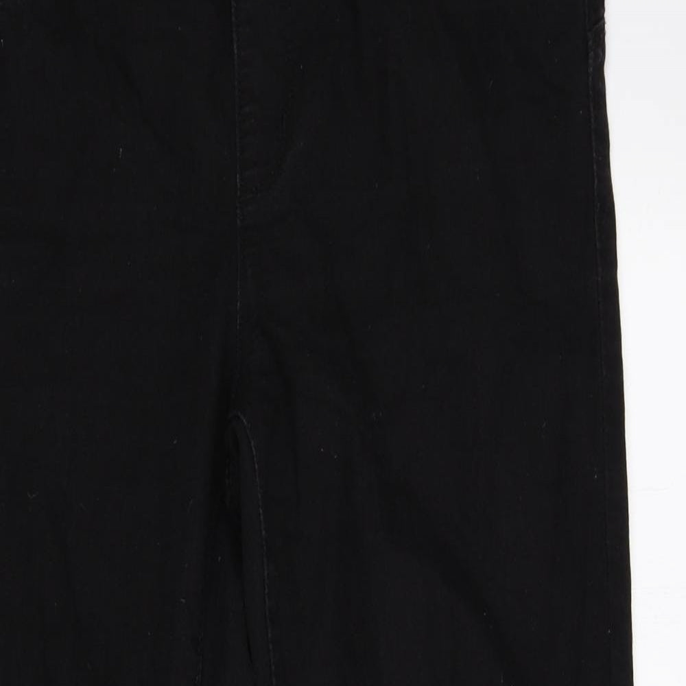 Denim & Co. Womens Black Cotton Capri Jeans Size 12 L23.5 in Regular