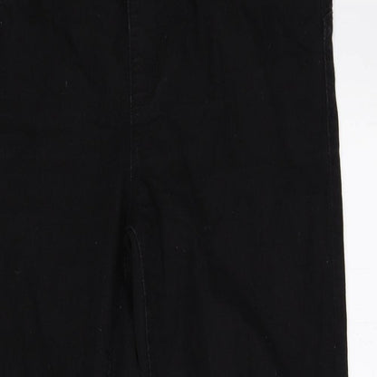 Denim & Co. Womens Black Cotton Capri Jeans Size 12 L23.5 in Regular