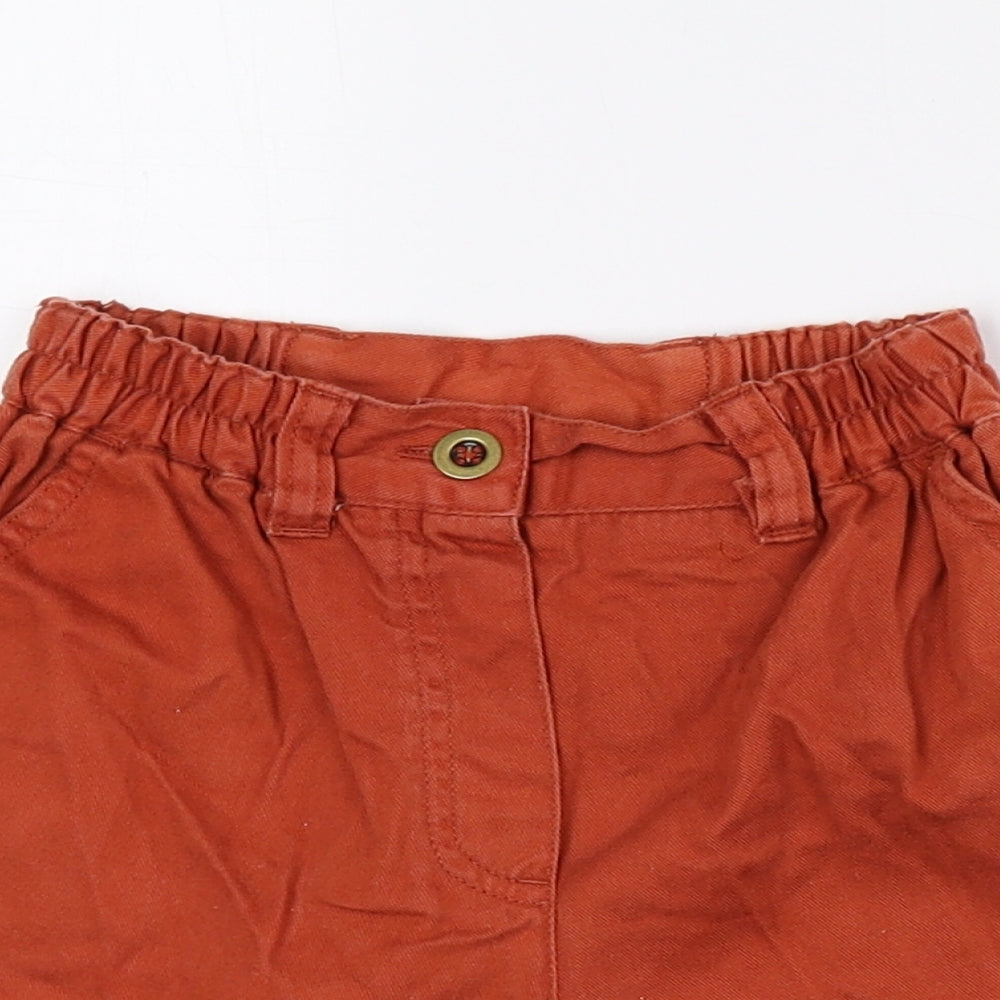 playdays Boys Orange 100% Cotton Cropped Trousers Size 18-24 Months Button - Logo print