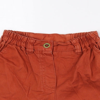 playdays Boys Orange 100% Cotton Cropped Trousers Size 18-24 Months Button - Logo print