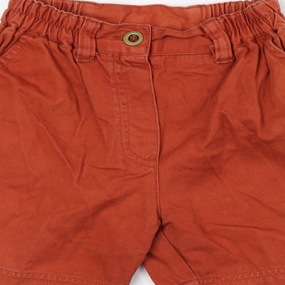 playdays Boys Orange 100% Cotton Cropped Trousers Size 18-24 Months Button - Logo print
