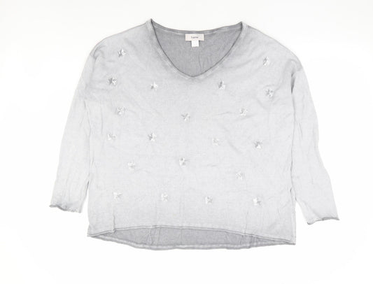 Womens UK Size 10 HEINE Grey Pullover Jumper