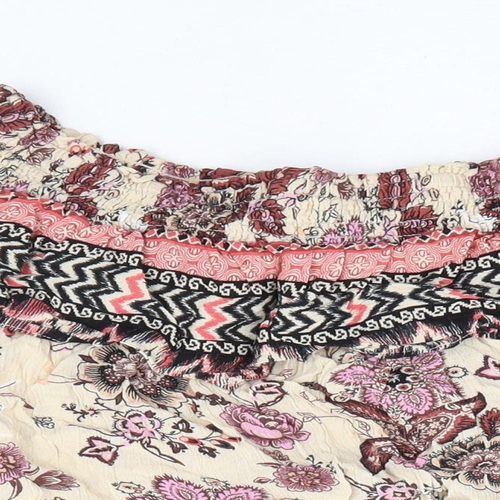 Womens UK Size 10 New Look Multicoloured Cropped Blouse