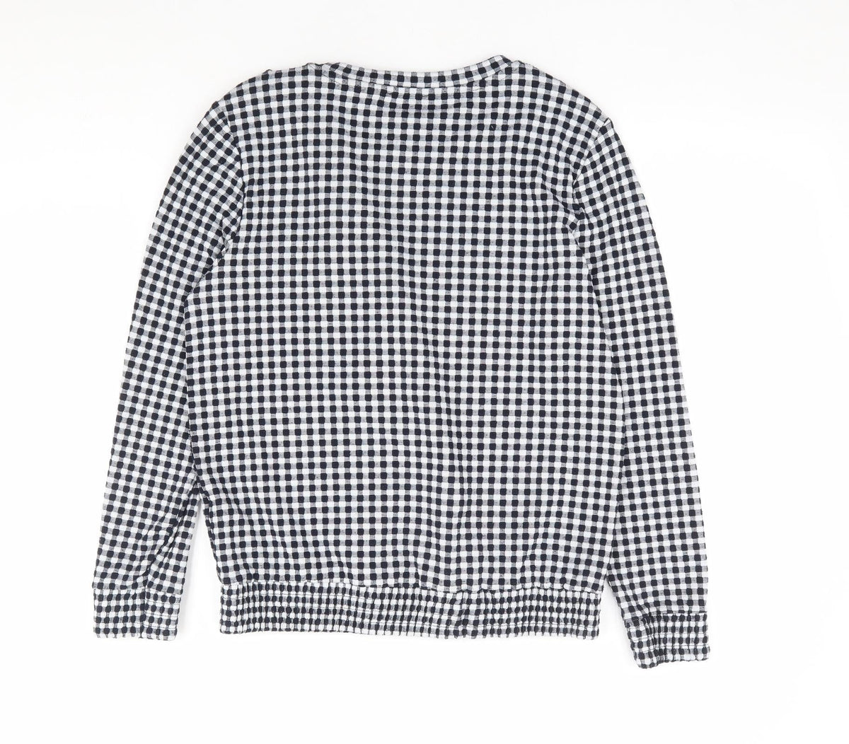 Savida Womens Black Check Polyester Pullover Sweatshirt Size M Pullover