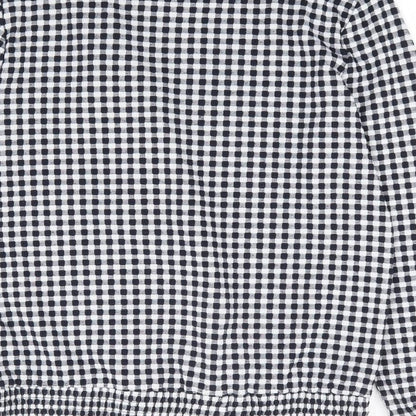 Savida Womens Black Check Polyester Pullover Sweatshirt Size M Pullover
