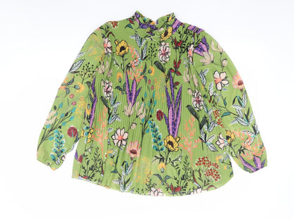 Womens UK Size S Preworn Green Jersey Blouse